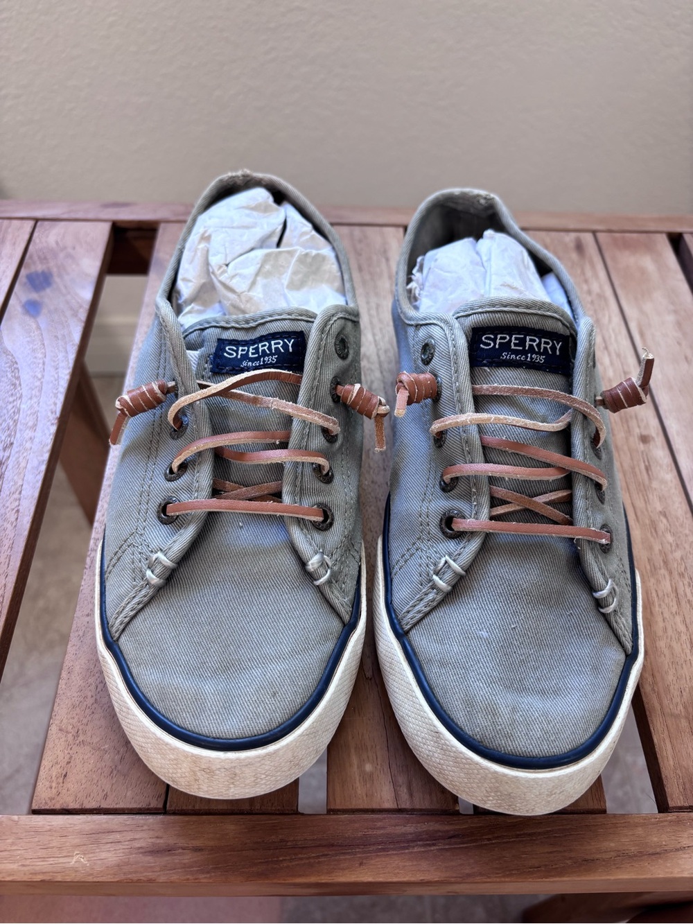 Sperry Women’s Casual Canvas NBC Sneakers in Light Gray